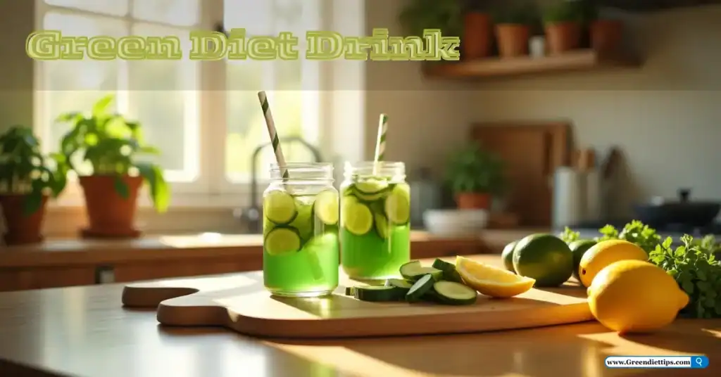 Green Diet Drink preparation scene greendiettips