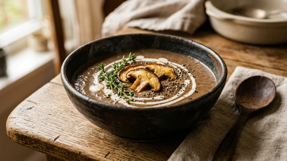 Velvety Immunity Shiitake & Cremini Mushroom Soup